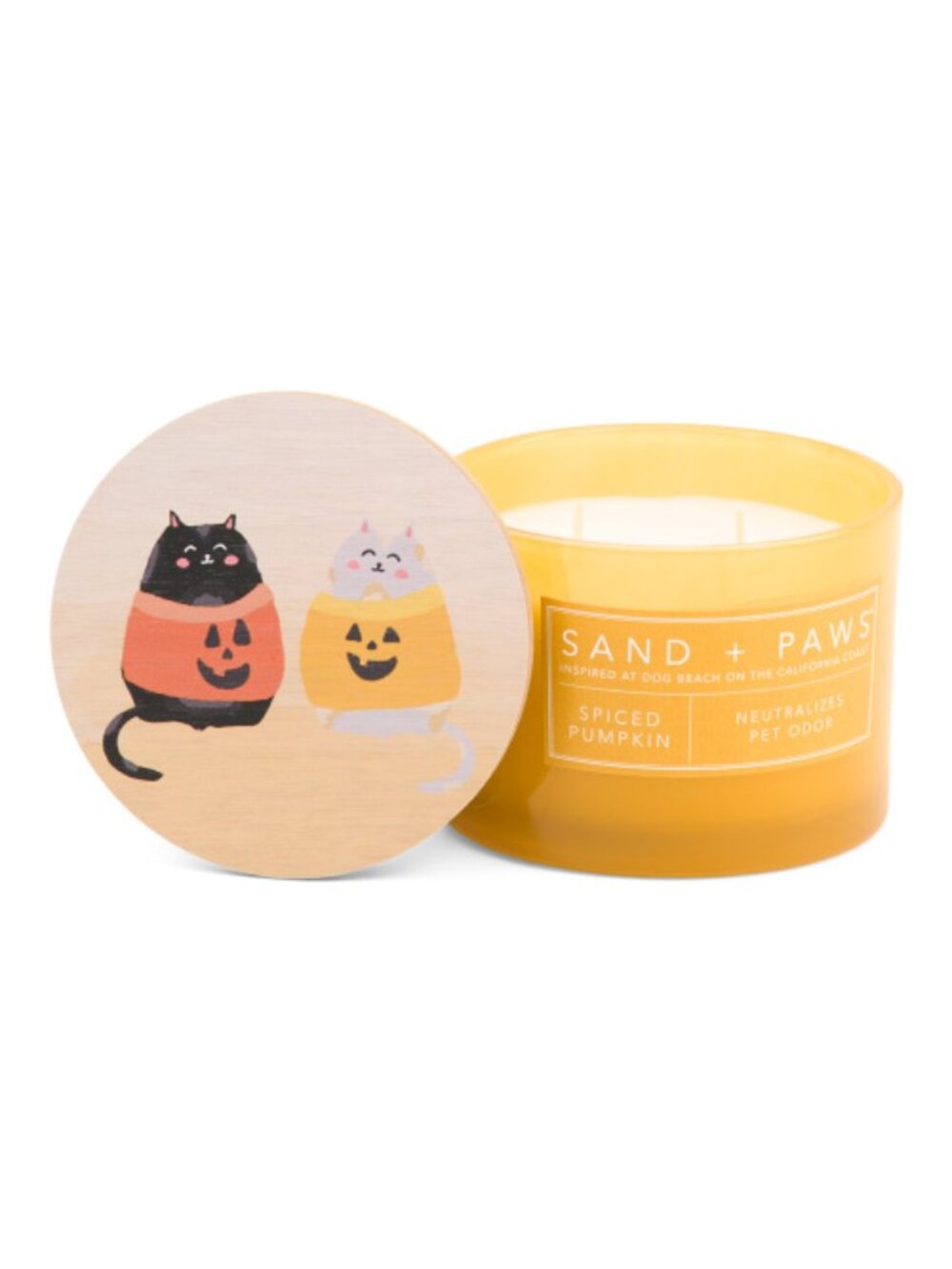 SAND AND PAWS 12oz Candy Corn Cats Spiced Pumpkin Scented Candle - NWOT